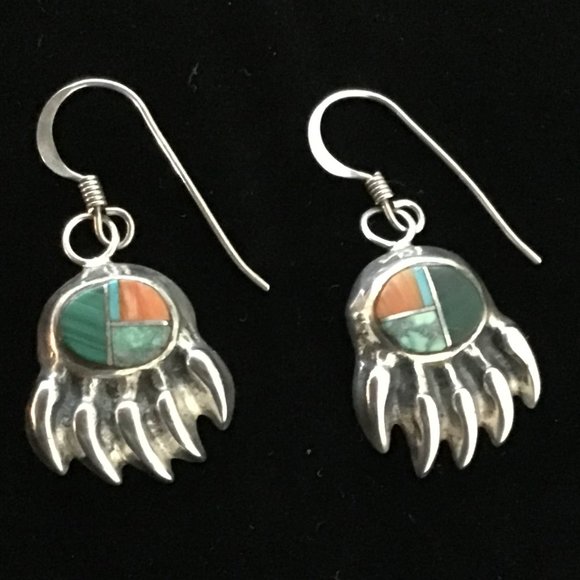 Sterling Silver Vintage Drop Navajo Earrings - Picture 6 of 9
